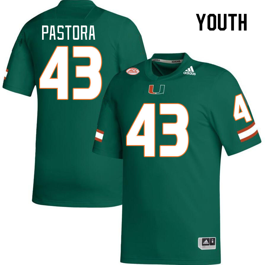 Youth #43 Chris Pastora Miami Hurricanes College Football Jerseys Stitched Sale-Green